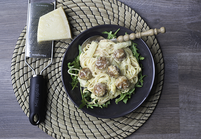 Spaghetti met witte asperges