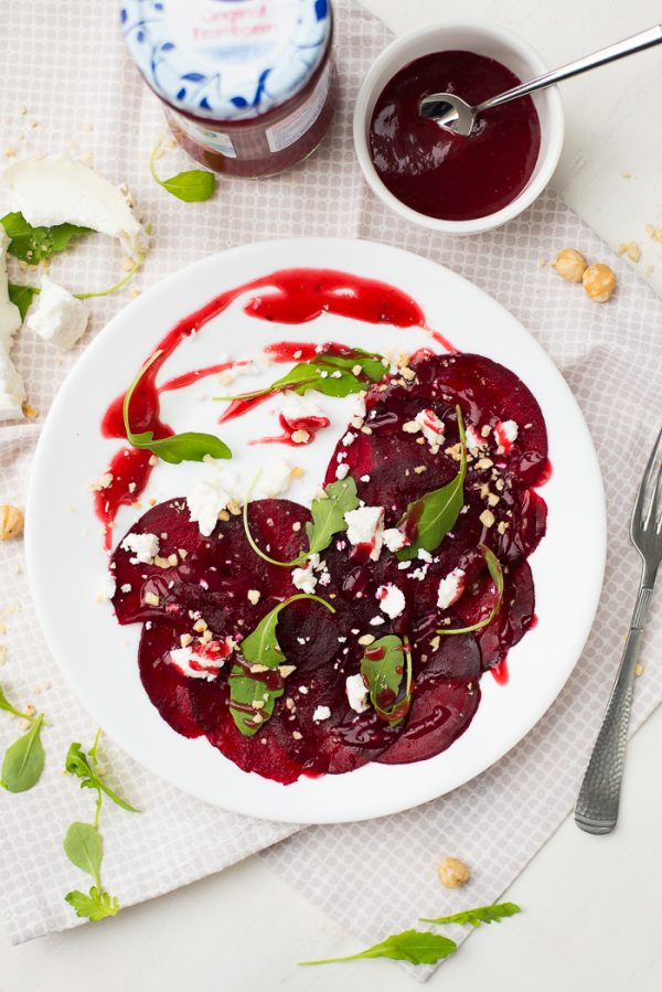 Bietencarpaccio Met Frambozendressing Geitenkaas OhMyFoodness