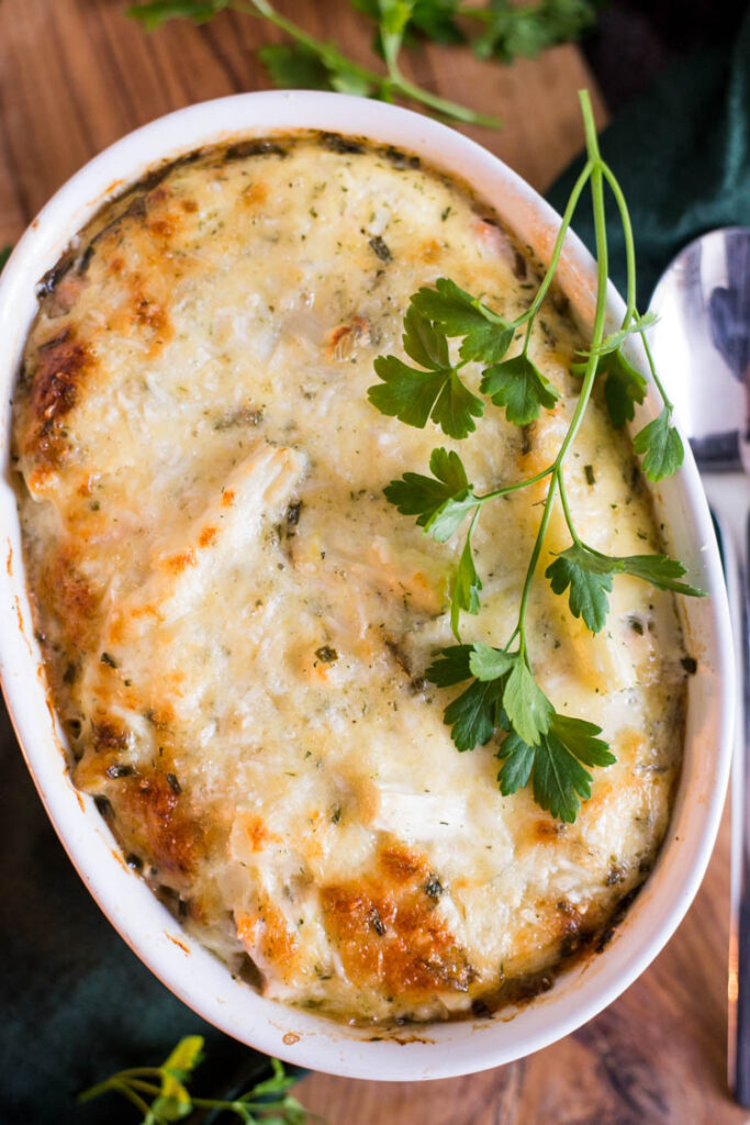 ovenschotel met asperges en zalm