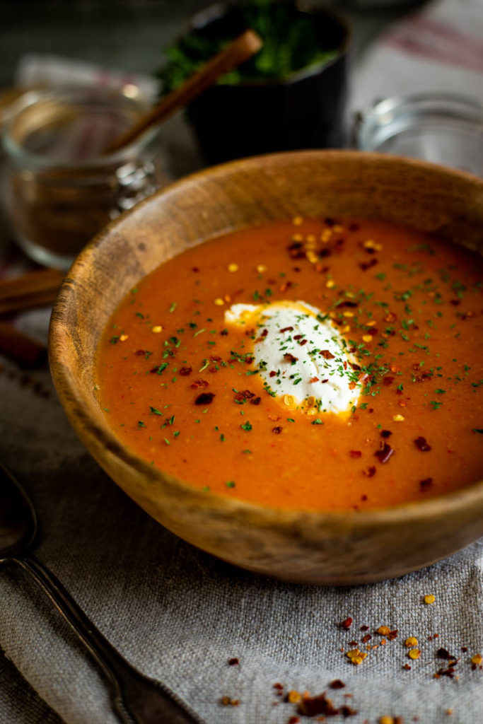 Geroosterde pompoensoep met pumpkin spice