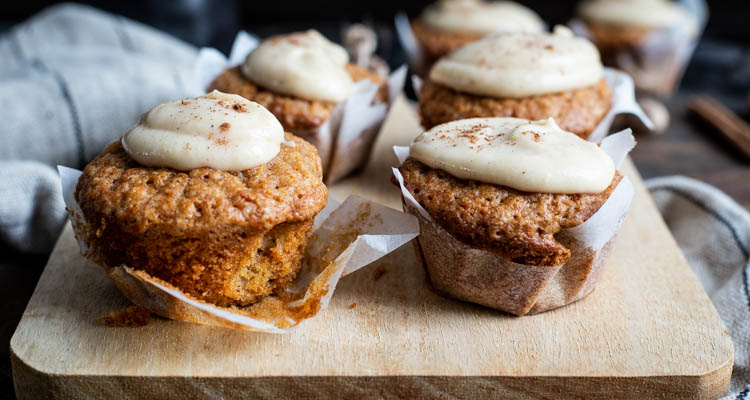 Pompoenmuffins met pumpkin spice mascarpone