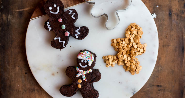 Gingerbread man brownies