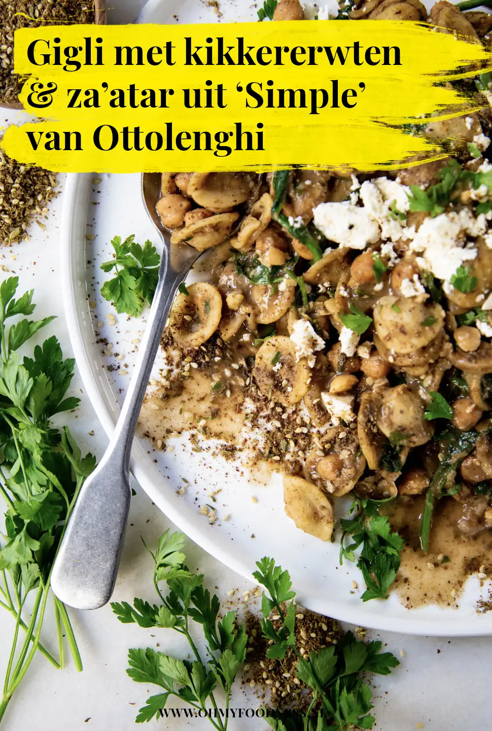 Gigli met Kikkererwten en Zaatar Pinterest 3