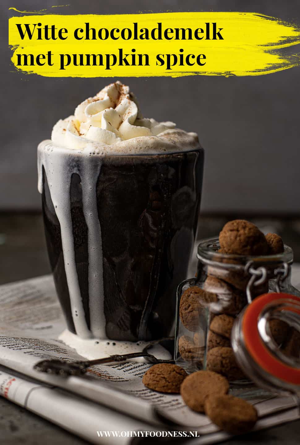 Witte chocolademelk met pumpkin spice