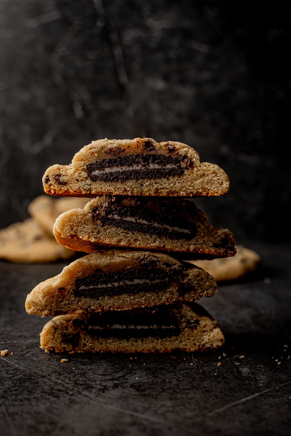 Oreo Stuffed chocolatechip cookies