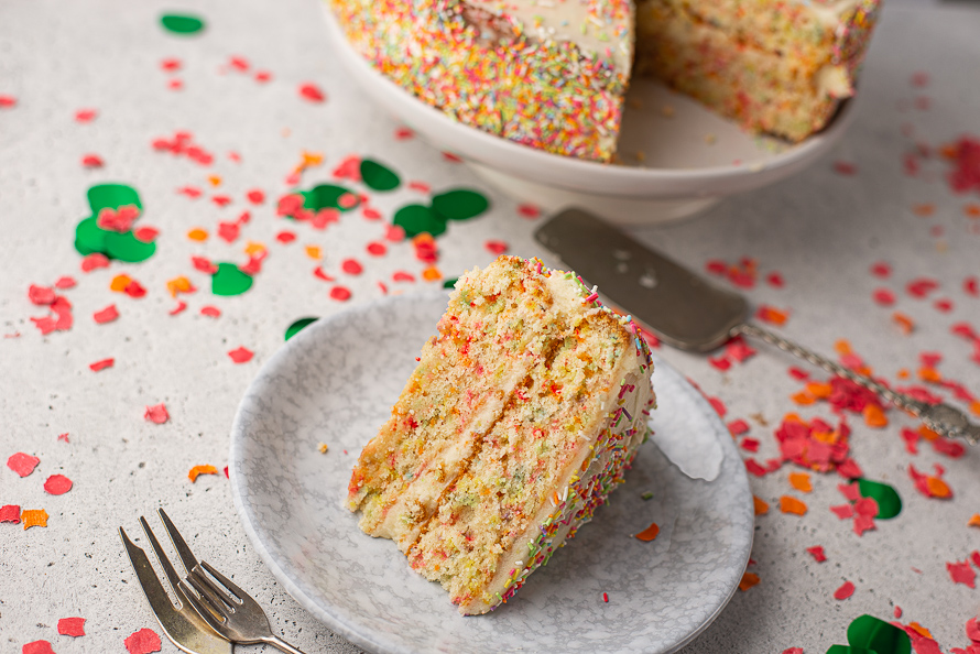 Birthday confetti cake