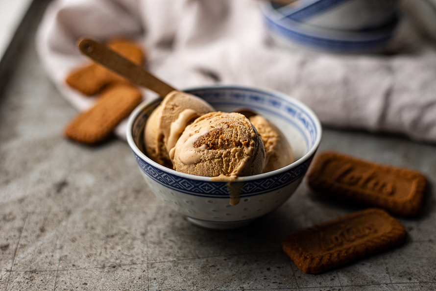 dulce de leche ijs met speculooskoekjes