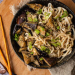 gewokte aubergine met miso