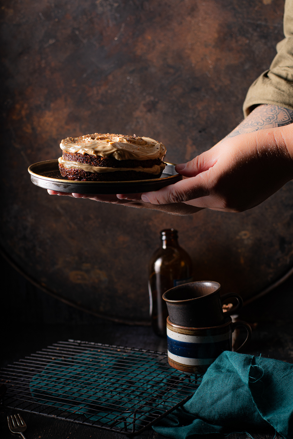 Tweepersoons chocoladetaartje met koffiecreme