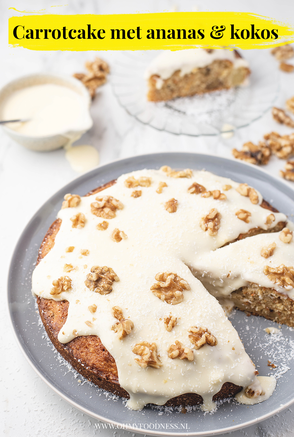 Carrotcake met ananas en kokos