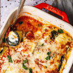 Courgetterolletjes met ricotta en garnalen