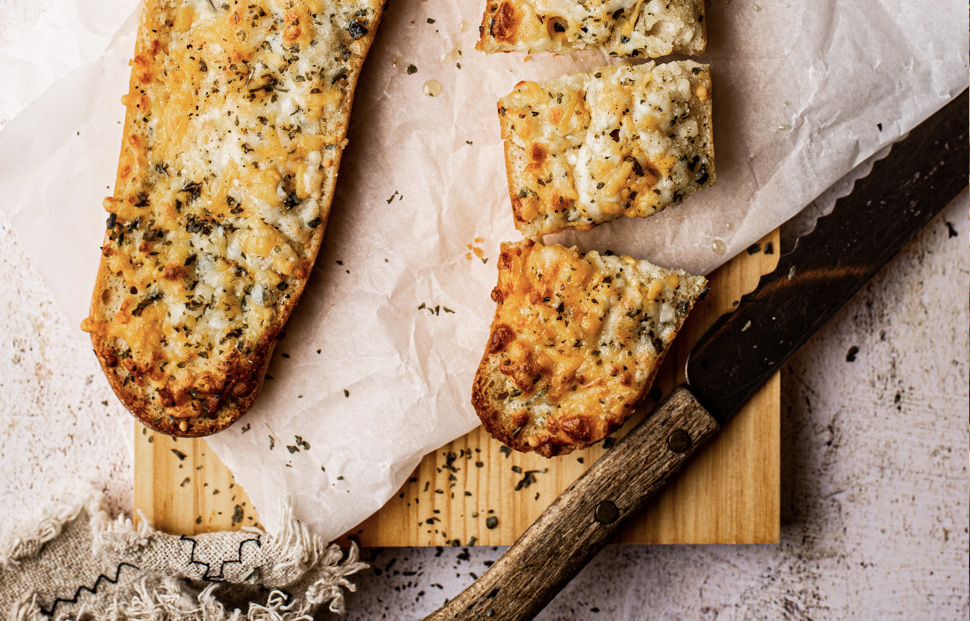 Makkelijk garlicbread met kaas