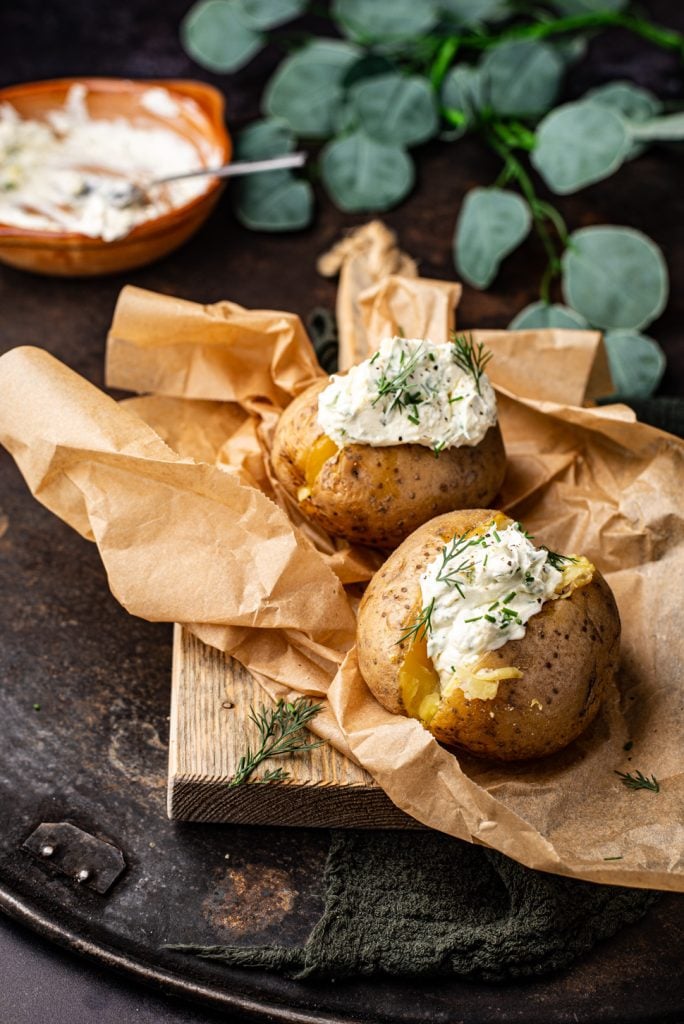 Gepofte aardappels uit de airfryer