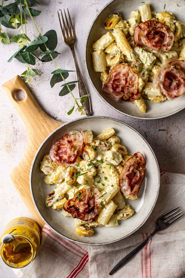 Gnocchi met witte asperges & krokante pancetta OhMyFoodness