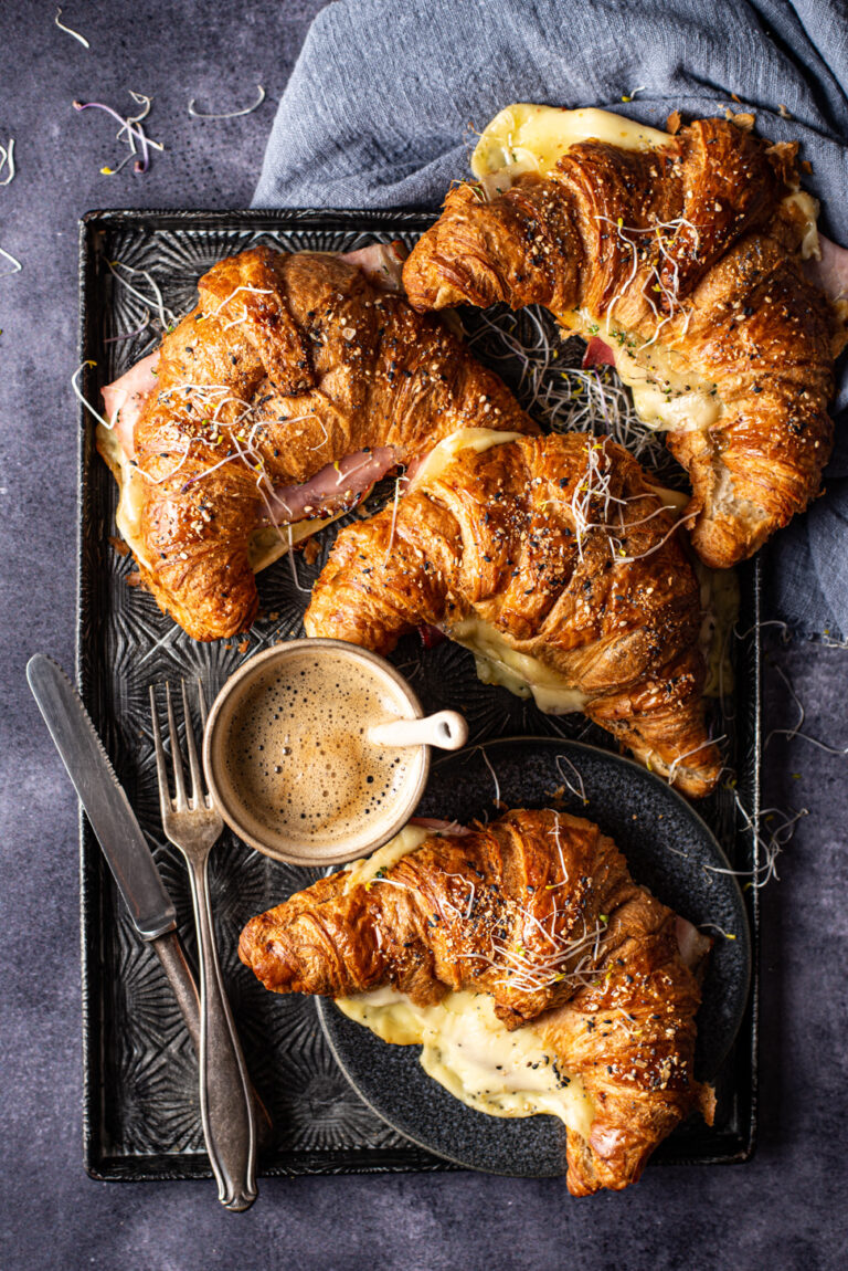gebakken ham-kaascroissants
