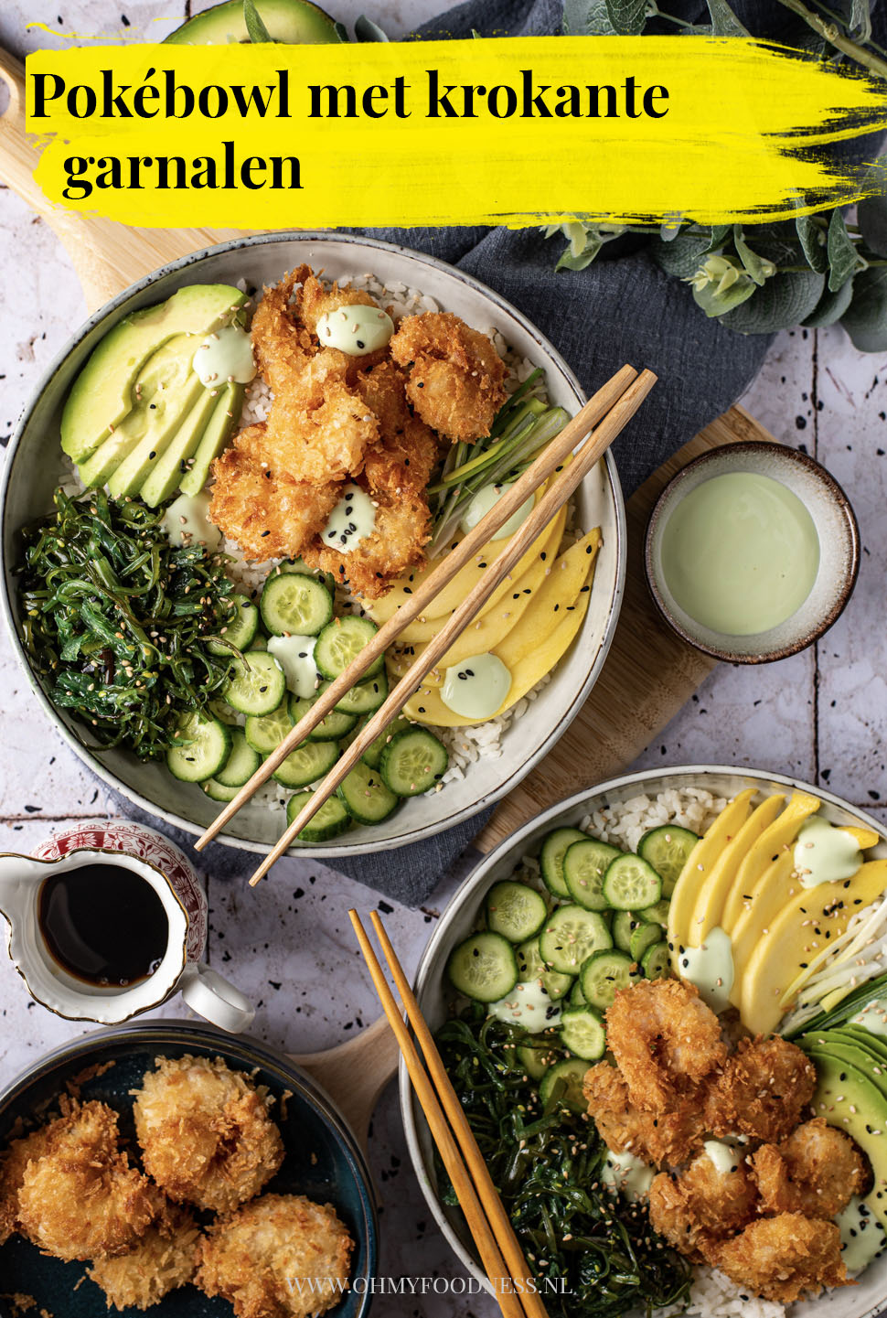 pokebowl met krokante garnalen