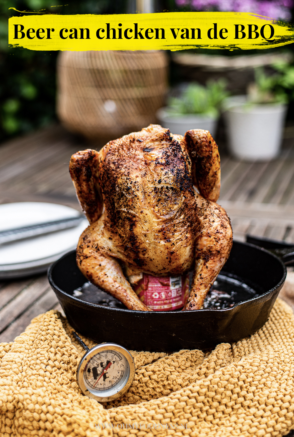 Beer can chicken van de bbq