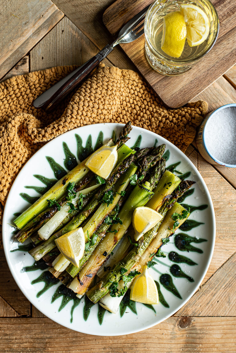 prei & groene asperges van de BBQ