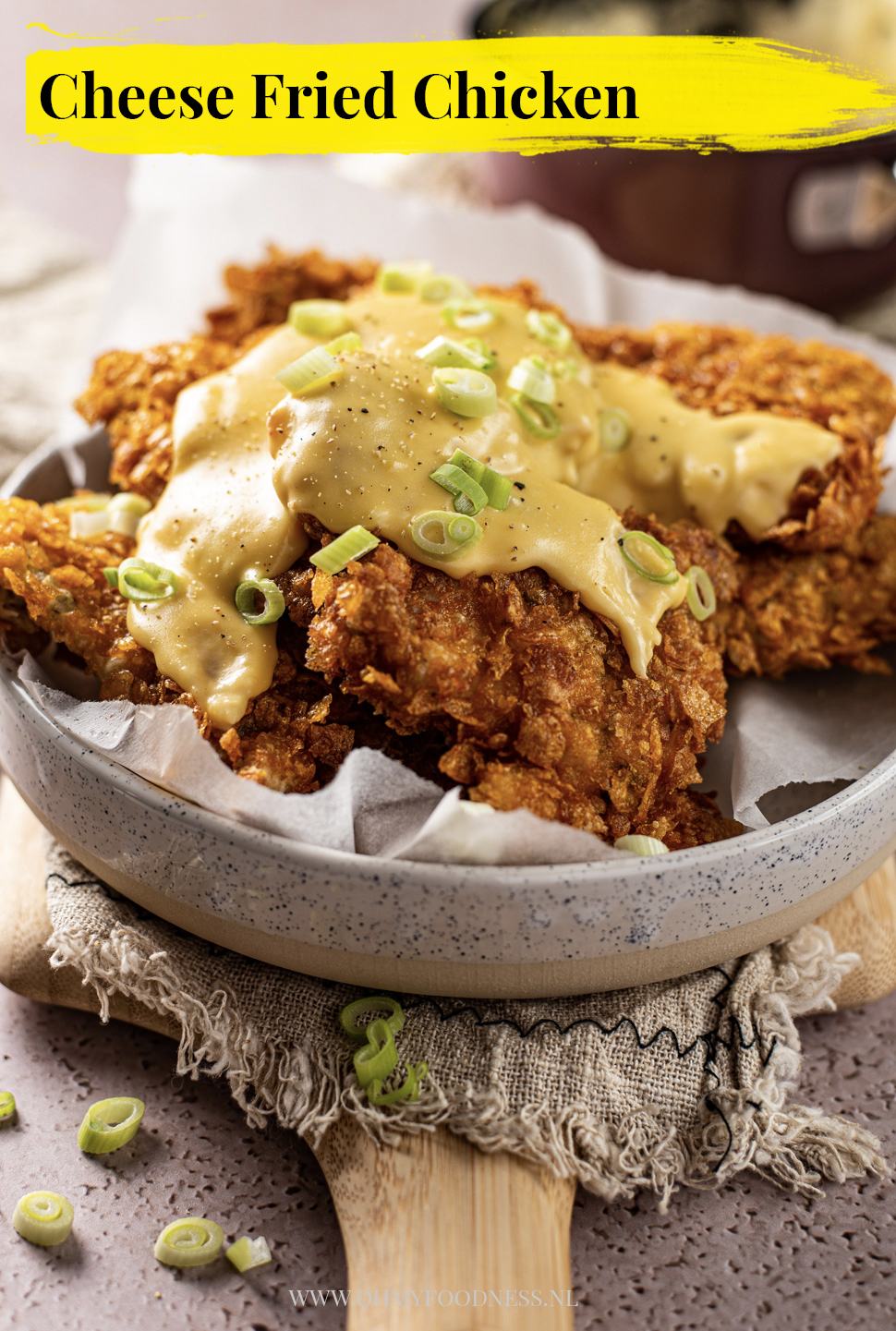 Cheese fried chicken pinterest