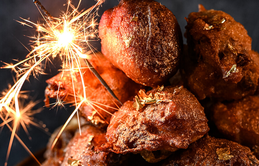 oliebollen met stroopwafel