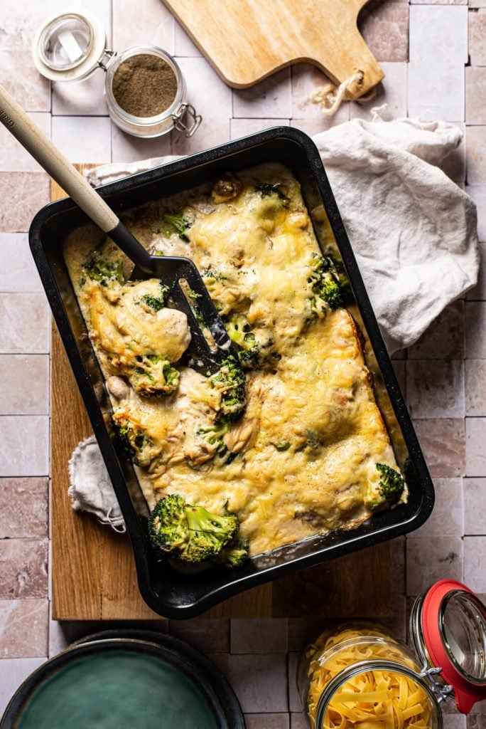 Ovenschotel met kip en champignons