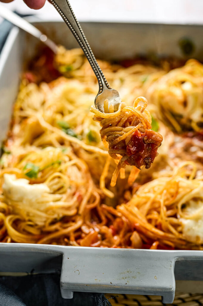 Spaghetti Alfredo uit de oven OhMyFoodness