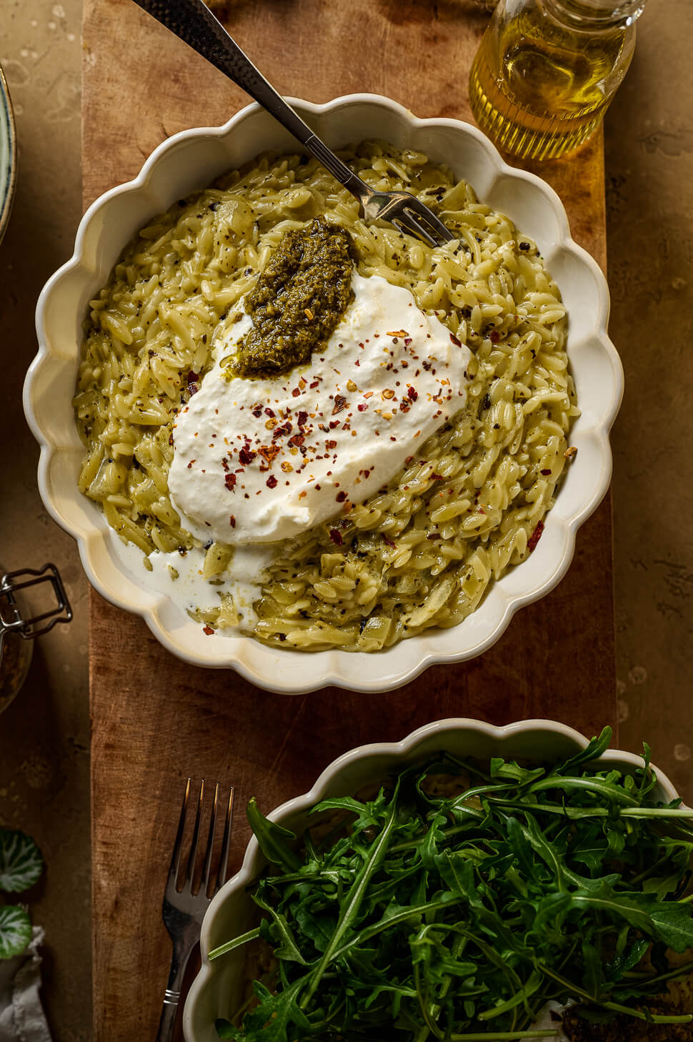 orzo met burrata