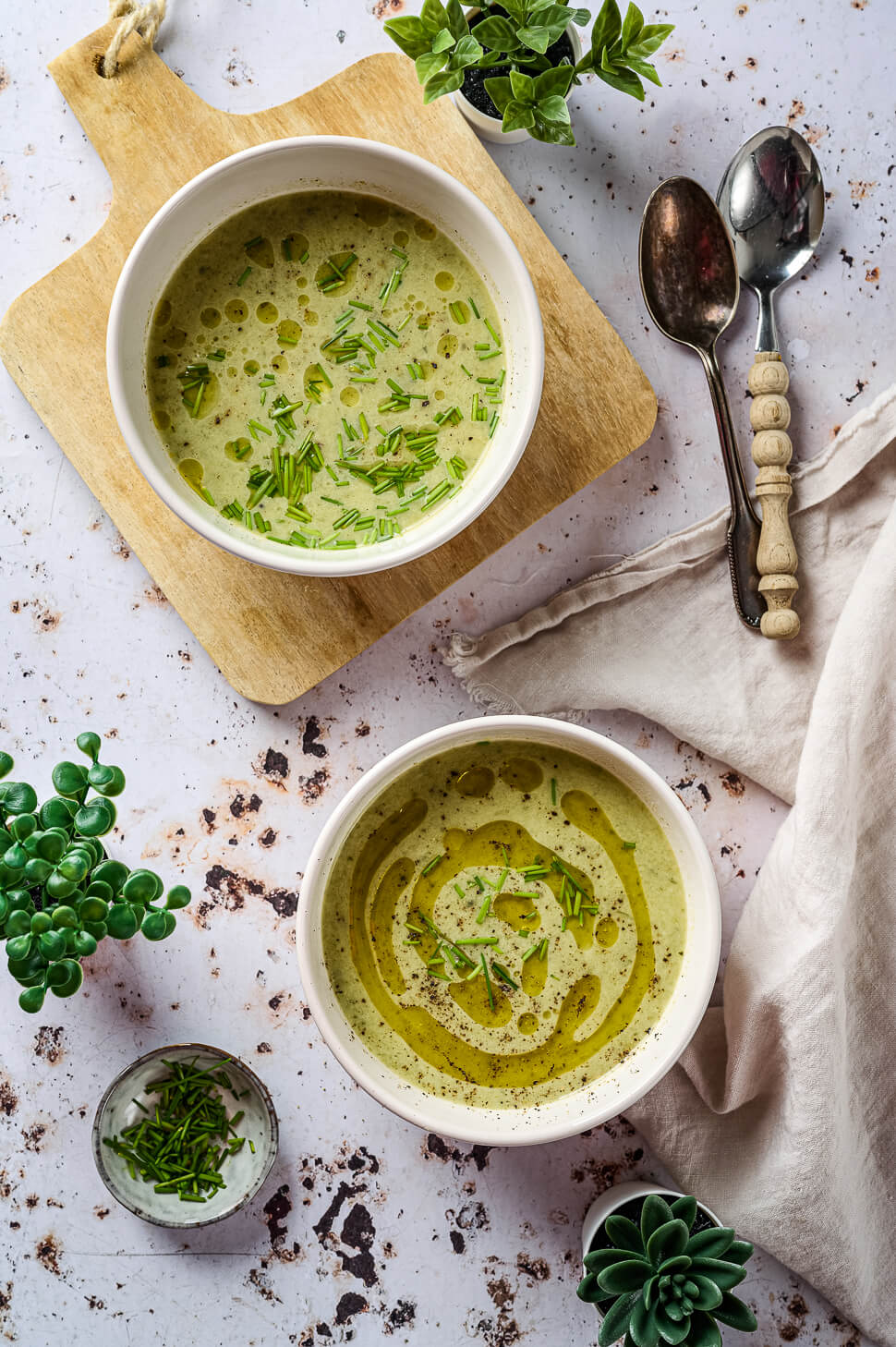 courgette soep met kruidenkaas