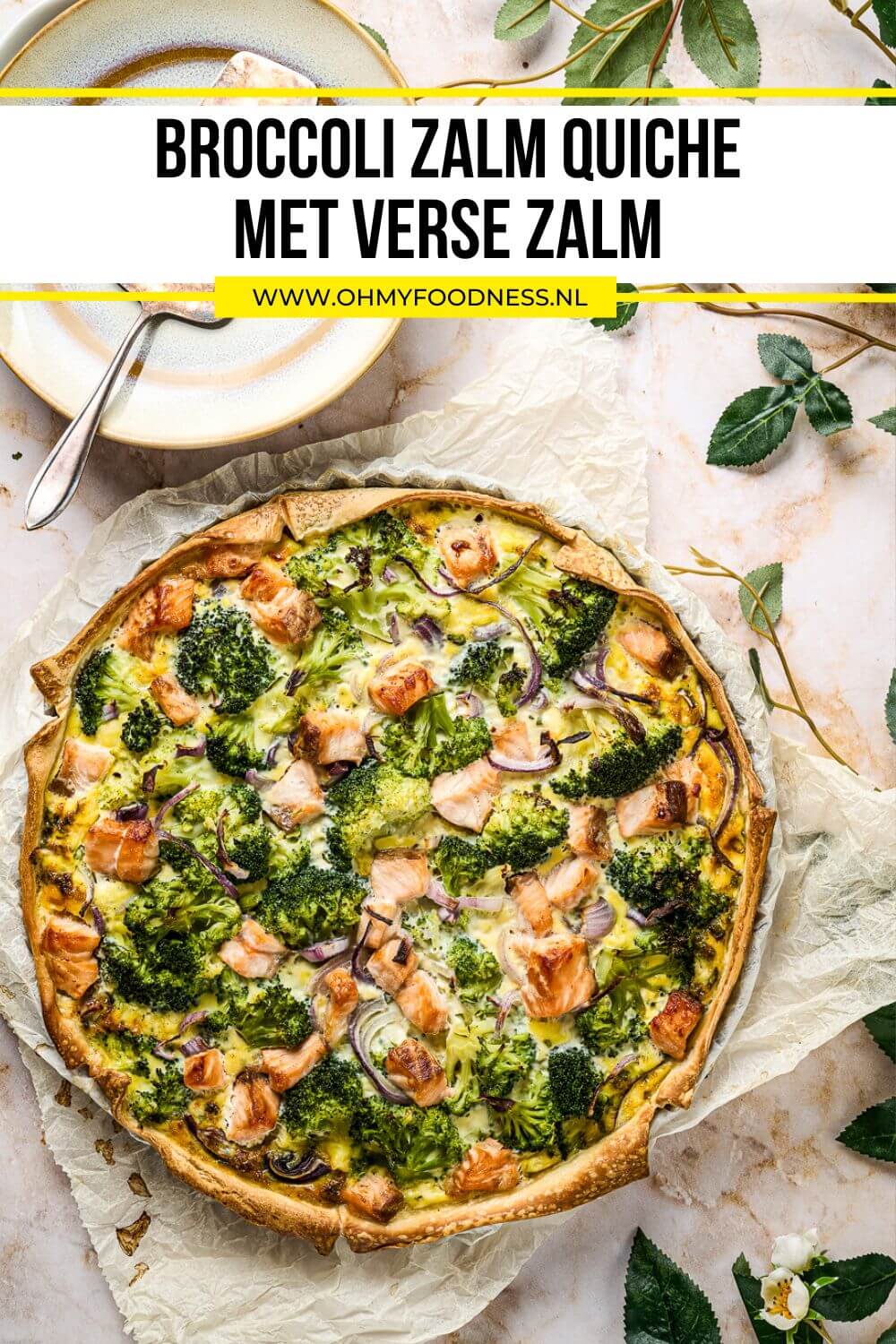 Broccoli zalm quiche