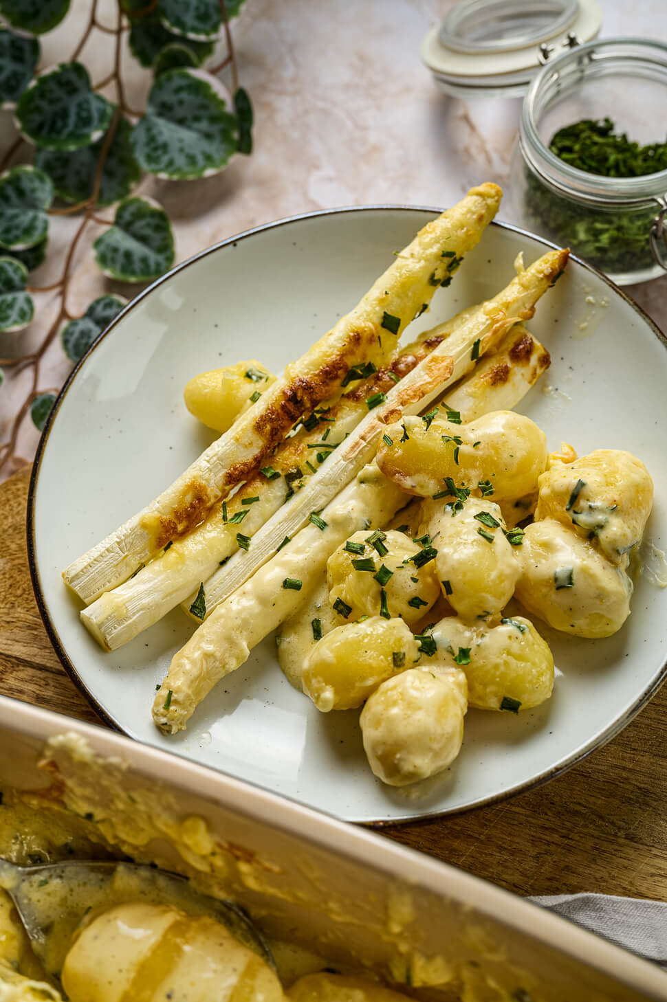 Asperge aardappel gratin