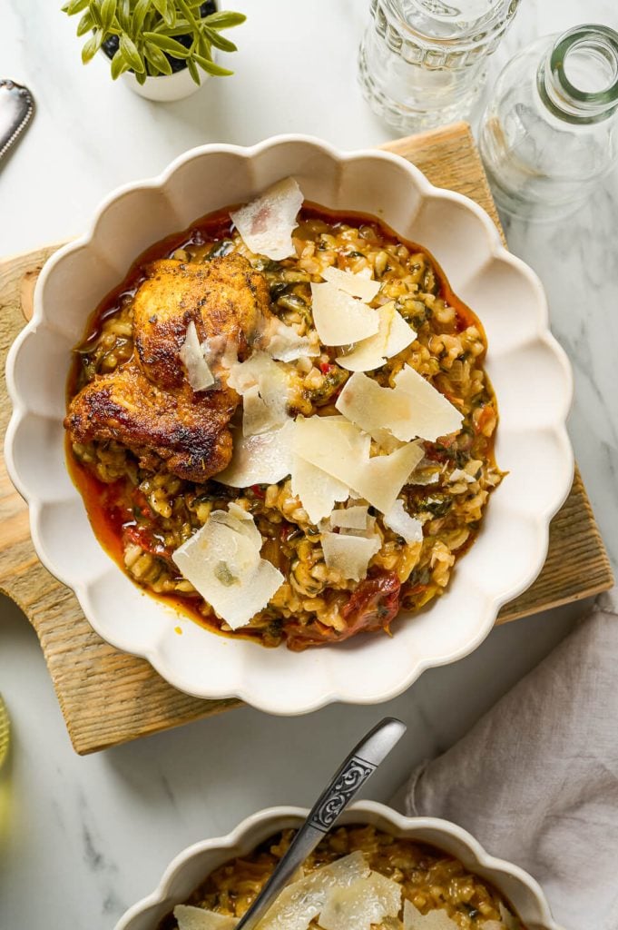 risotto spinazie zongedroogde tomaat