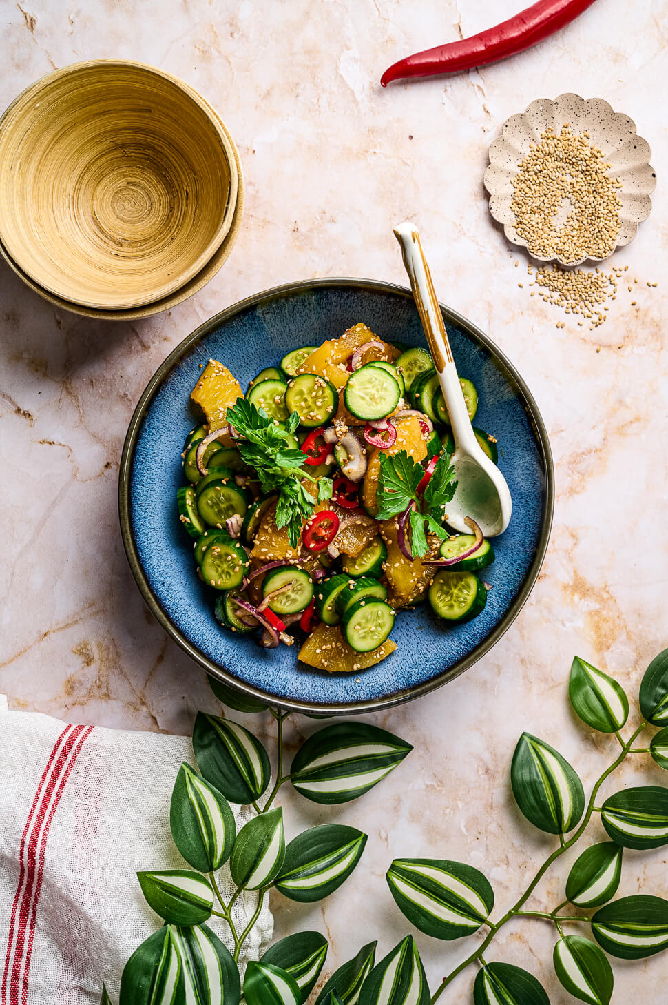 Frisse salade met ananas