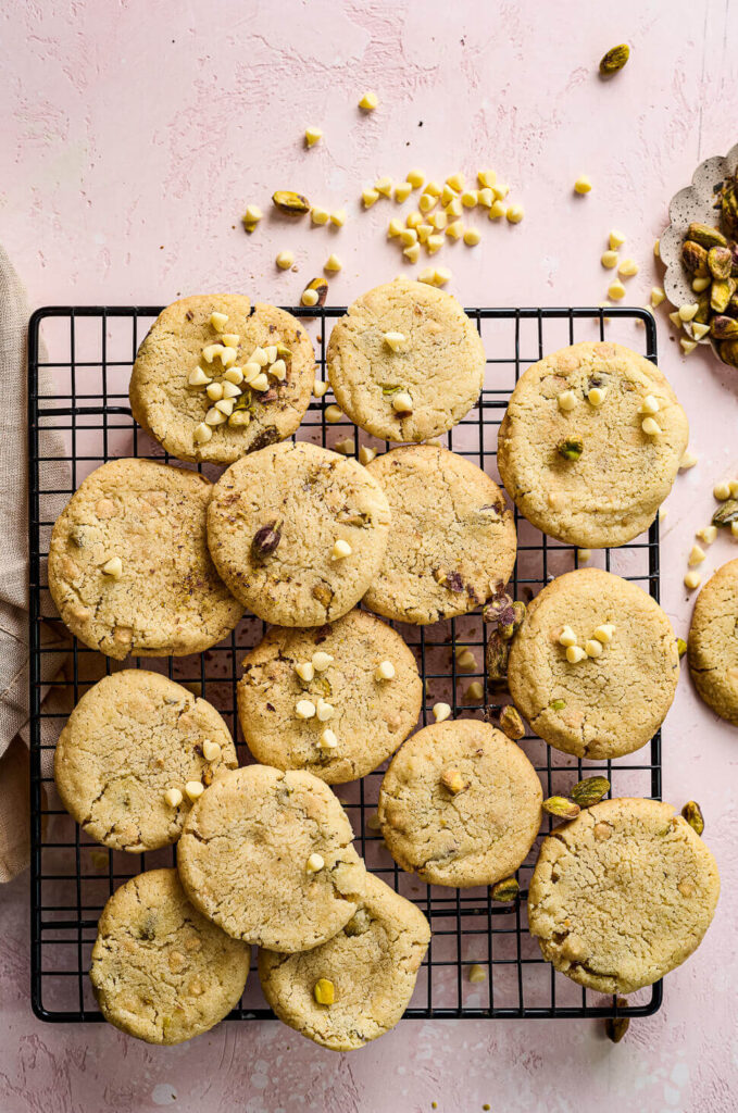 pistache koekjes met witte chocolade