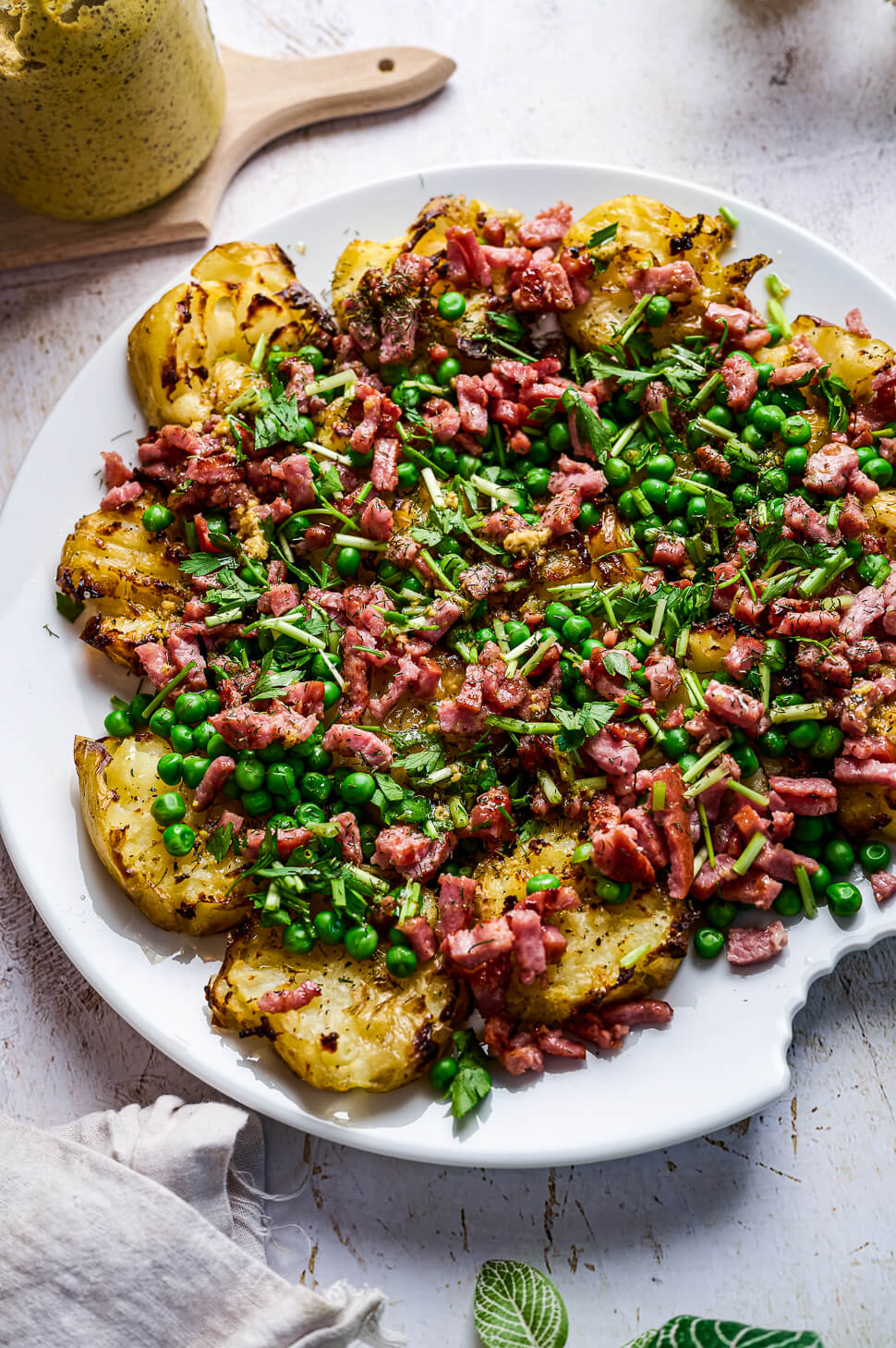 aardappelsalade van smashed potatoes