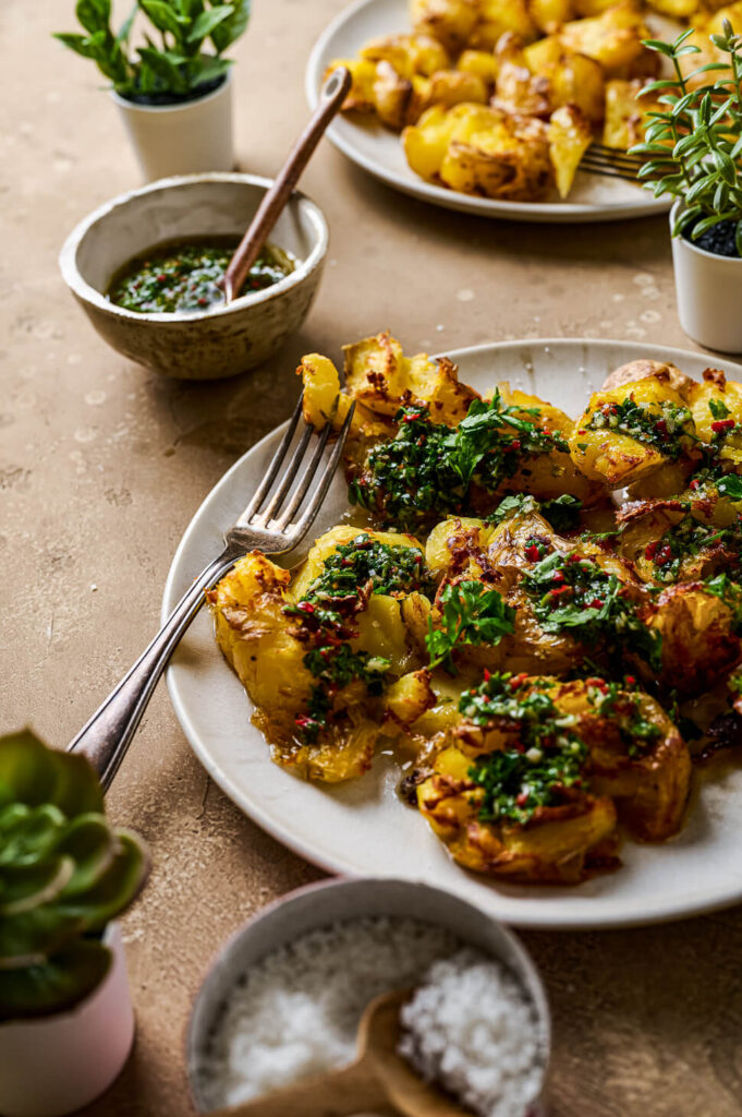 smashed potatoes Chimichurri