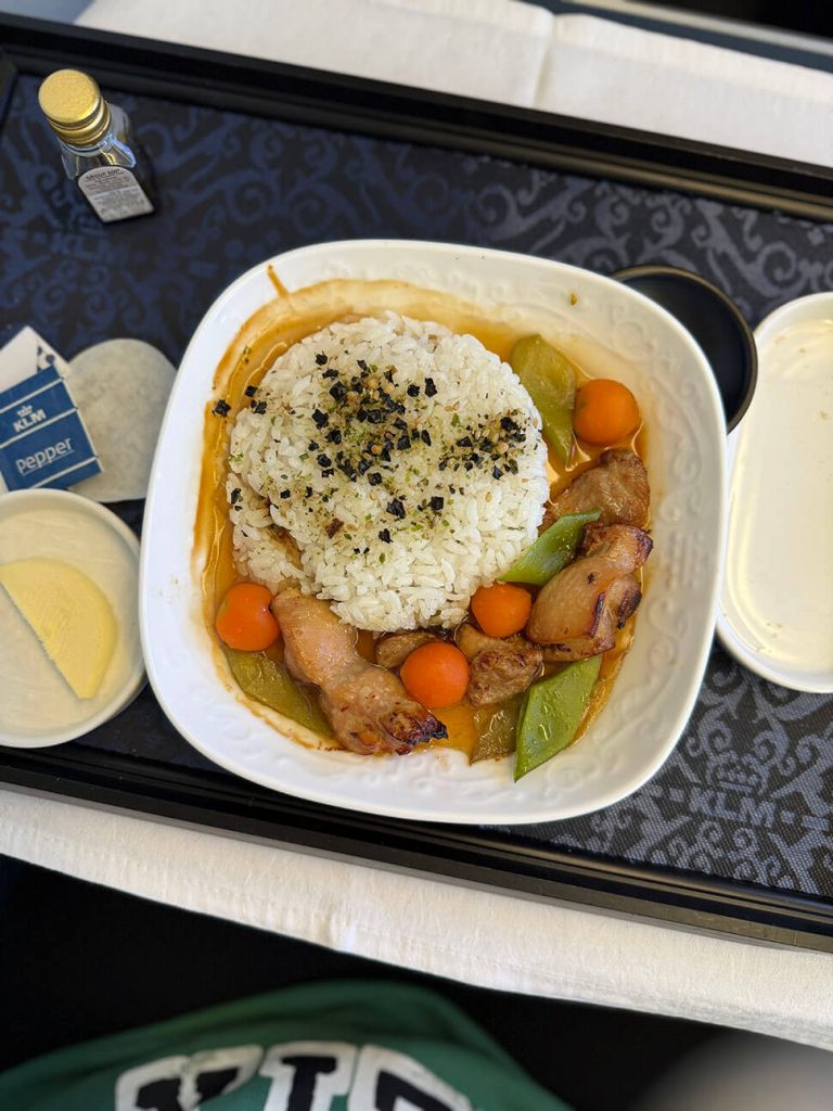 KLM Business class menu