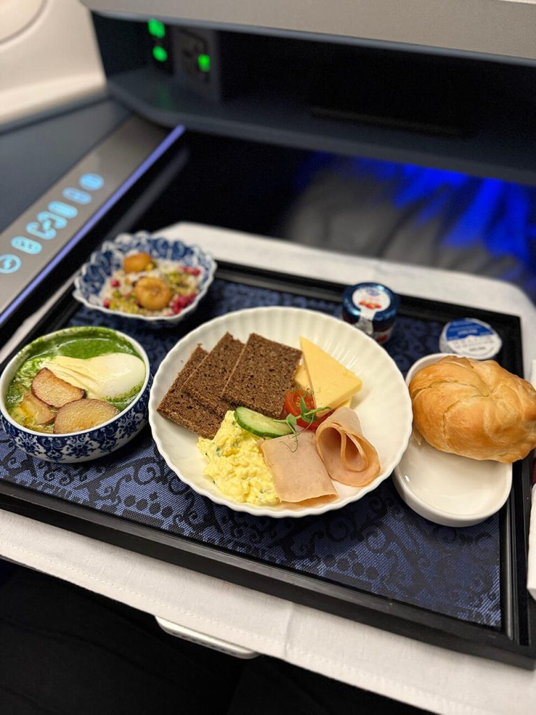 KLM Business class menu