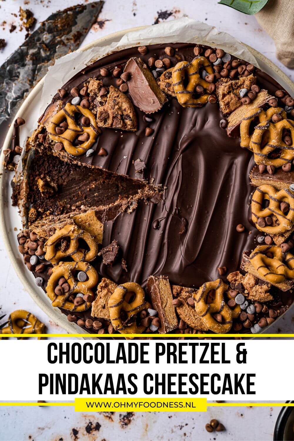 pretzel pindakaascheesecake