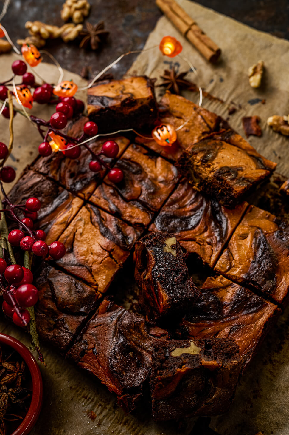 brownies met pompoen