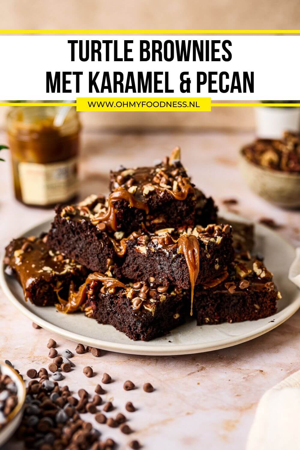 turtle brownies met karamel