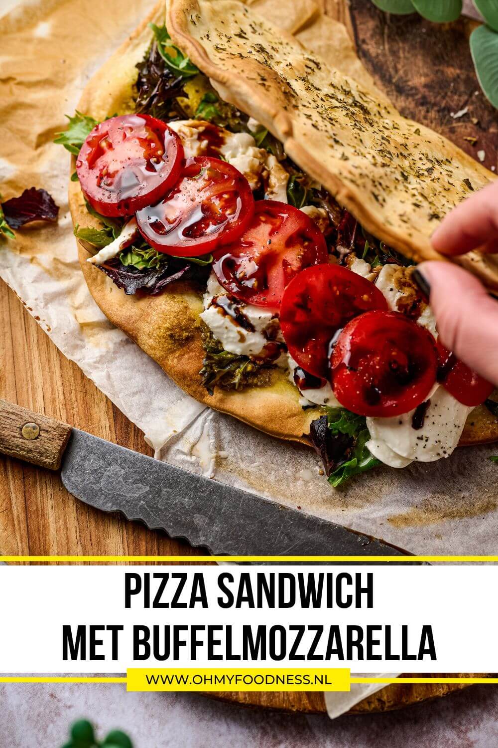 pizza sandwich buffelmozzarella