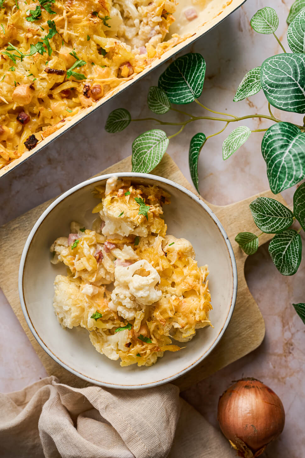 gegratineerde bloemkool uit de oven