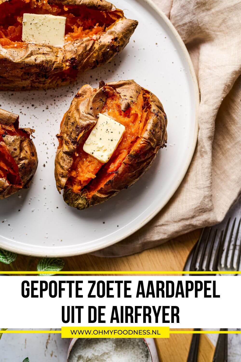 gepofte zoete aardappel uit de airfryer 