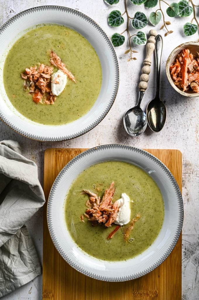 Courgette soep maken met zalm