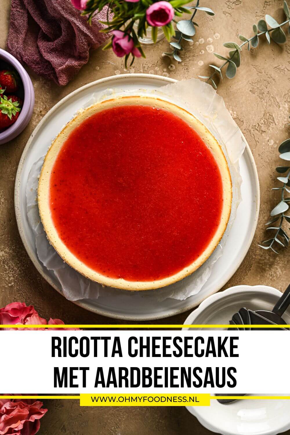 Ricotta cheesecake 5 Aardbeien cheesecake ricotta