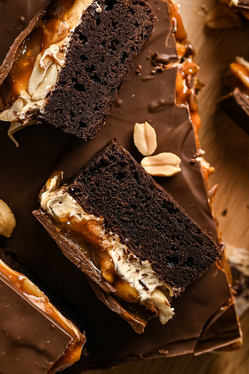 Snickers brownies 4 Brownies met cacaopoeder