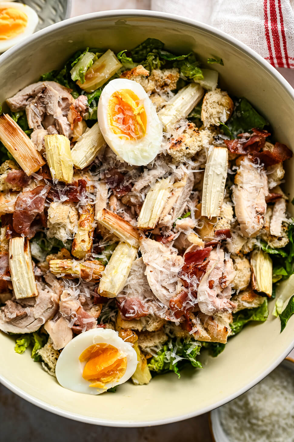 Caesar Salade met witte asperges 3 Caesar salade asperges