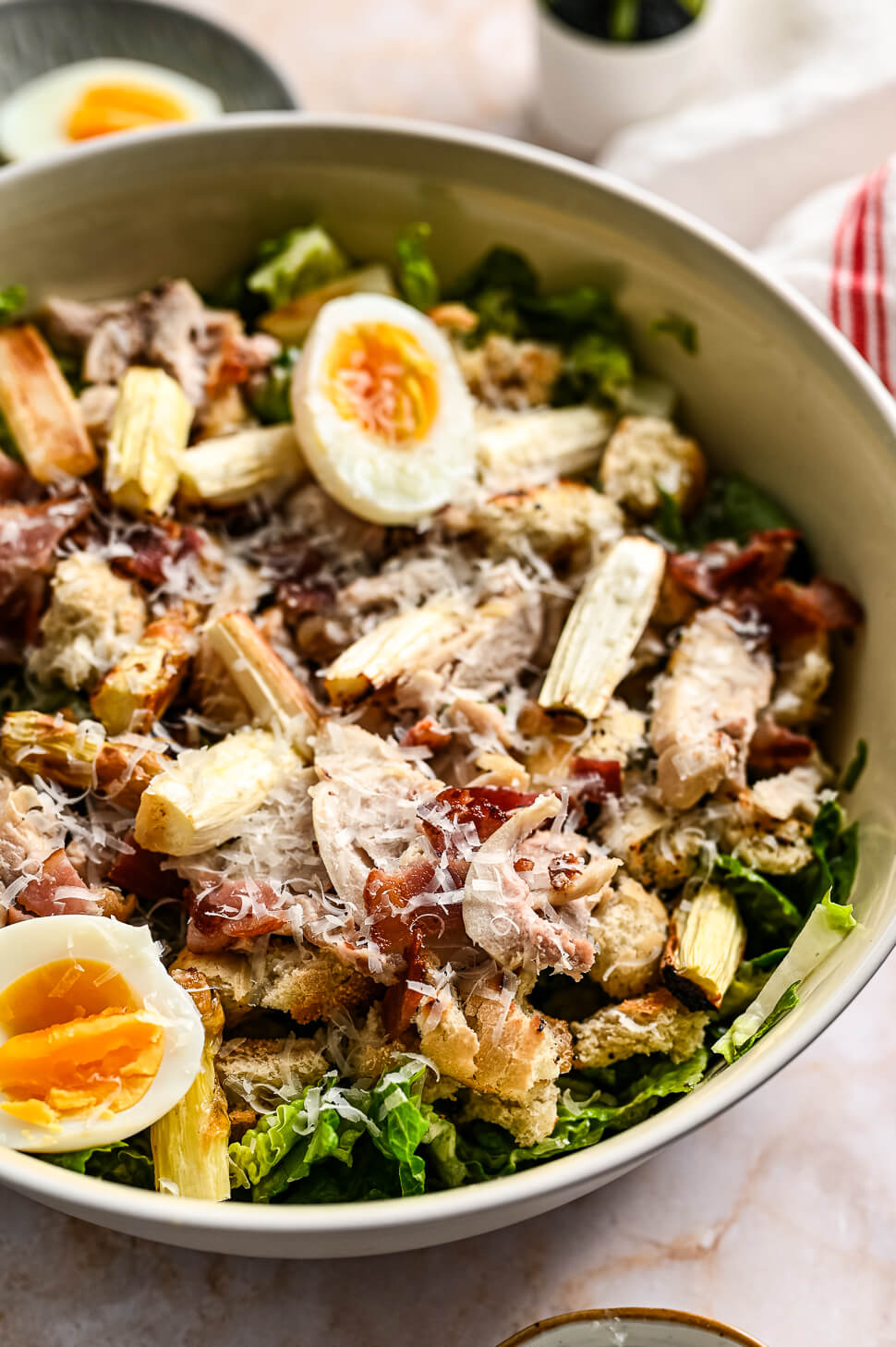 Caesar Salade met witte asperges 4 Caesar salade met asperges