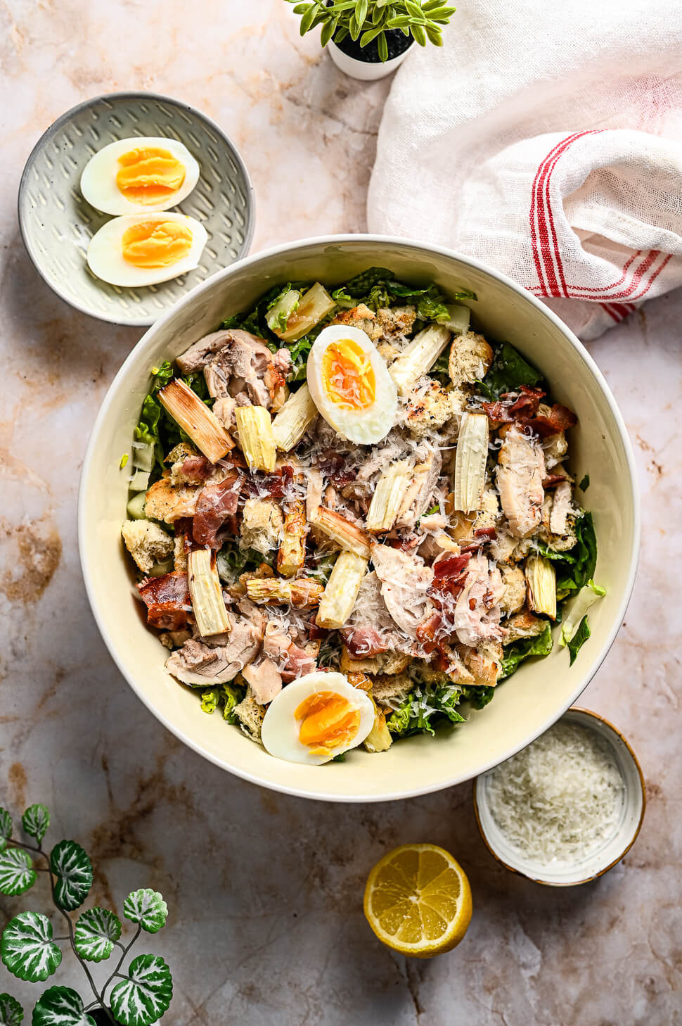 Caesar Salade met witte asperges 2 Caesar salade recept