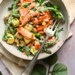 krieltjessalade met gerookte zalm